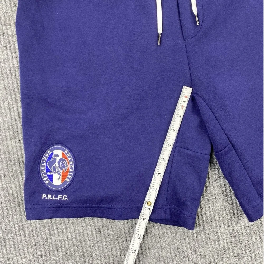 Polo Ralph Lauren France Double Knit Track Shorts Large Blue Cruise Soccer 3